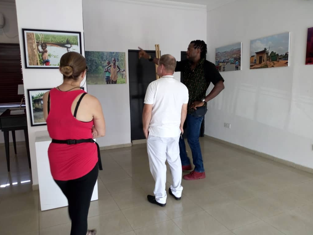 Exhibiting Photographer, Bolaji Alonge, during the opening of his exhibition titled Urban Culture - Historical Continuity, in November 2018, at One Draw Gallery, Ikoyi, Lagos.